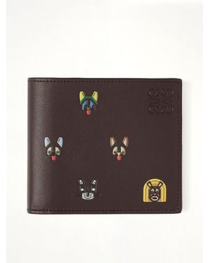 Loewe Bifold Wallet Allover Cats - Brown