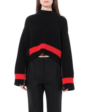 McQueen 'Chunky Rib Knitwear, Blk/, Size: Small - Black
