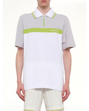 CASABLANCA Quarter Zip Polo - White