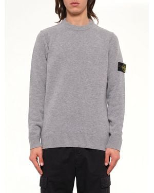 Stone Island 5100072 Lambswool Crewneck Jumper - Grey