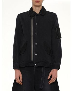 Sacai Denim X Nylon Twill Blouson - Black
