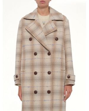 Loewe Wool Check Coat - Natural