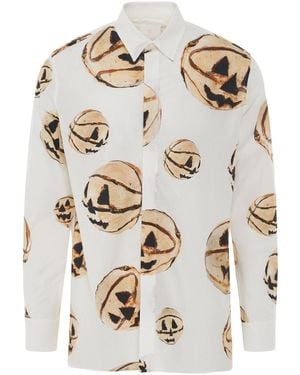 Givenchy Boxy Fit Print Shirt, 100% Cotton - White