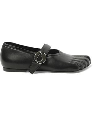 Coperni Five-Toe Ballerina Belt Flat Sandals, 100% Leather - Black