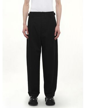 Lemaire Pleated Carrot Trousers, 100% Cotton - Black