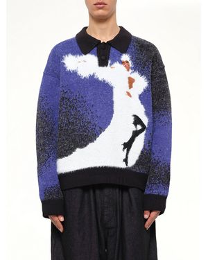 House of Errors Femme Fatale Knitted Rugby - Blue