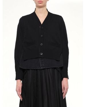 Sacai Denim X Knit Cardigan - Black