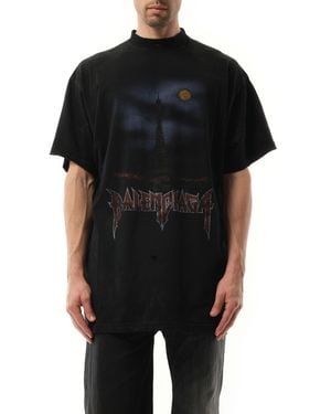 Balenciaga Paris Moon Upside-Down T-Shirt in Black for Men | Lyst UK