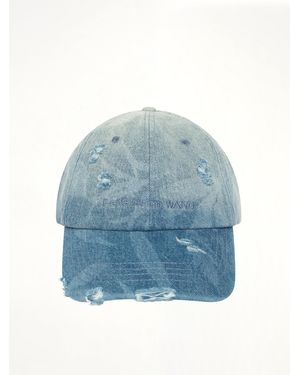 Feng Chen Wang Denim Washed Printed Baseball Cap - Blue