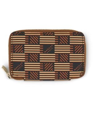 Moreau Mini Zip Wallet, 100% Calfskin - Brown