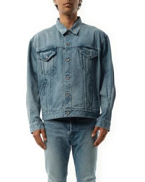 Doublet Care Denim Jacket, Long Sleeves, 100% Cotton, Size: Small - Blue