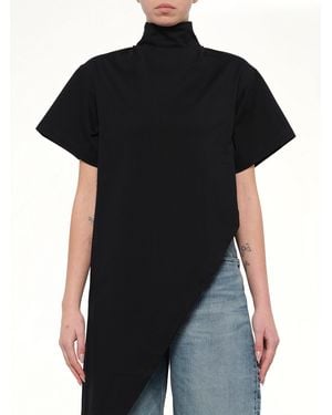 Alaïa Cotton Jersey Triangle T-Shirt - Black