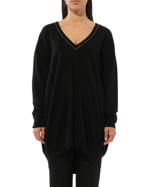 Givenchy Embroidered Strass V-Neck - Black