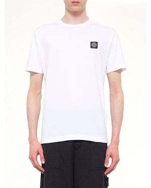 Stone Island 2100027 Cotton Compass Patch T-Shirt - White