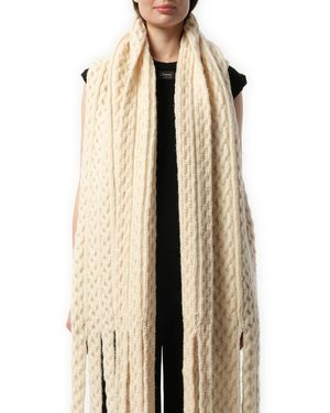 Coperni Long Knitted Scarf, , 100% Wool - Natural