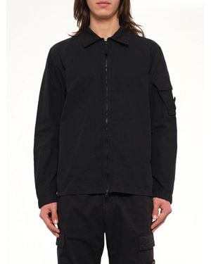 Stone Island 1200022 Cotton Sleeve Pocket Shirt - Black