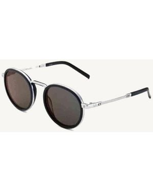 Hublot Matte Rounded Sunglasses With Mirror Lens - White
