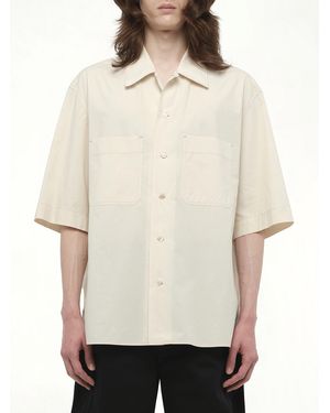 Lemaire Convertible Shirt, Short Sleeves, 100% Cotton - Natural