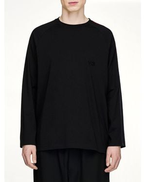 Y-3 Gradient 3 Stripe Ls T-Shirt - Black
