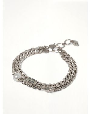 McQueen Skull & Pearl Bracelet - Metallic