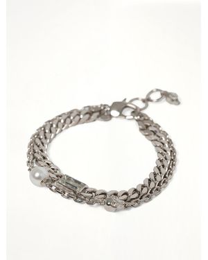 McQueen Skull & Pearl Bracelet - Metallic