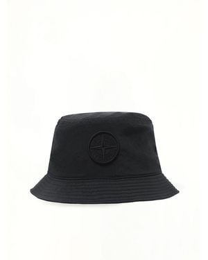 Stone Island 910001 Nylon Metal Bucket Hat, Size: Medium - Black