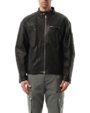 Represent Belstaff Leather Race Jacket - Black