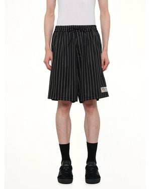 Y-3 Mesh Pinstripe Shorts - Black