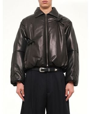 Doublet Inflated Balloon Leather Jacket - Black