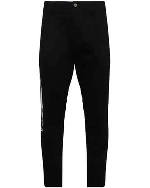 Facetasm Barcode Print Chino Pants, 100% Cotton - Black