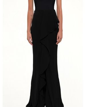 McQueen Long Drape Skirt - Black