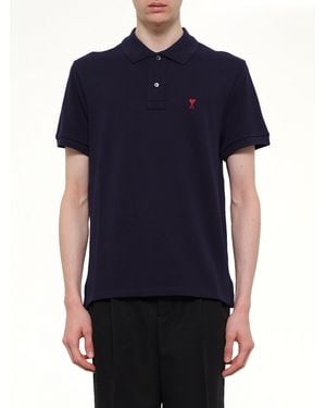 Ami Paris Ami De Coeur Polo - Blue