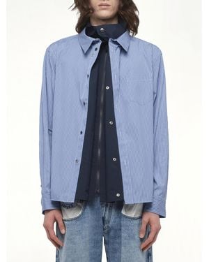 Sacai Poplin Shirt, Long Sleeves, 100% Polyester - Blue