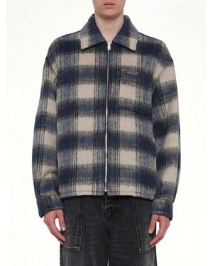 we11done Fleece Lined Check Shirts - Blue
