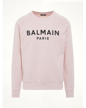Balmain Classic Logo Print Sweatshirt - Pink