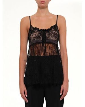 McQueen Lace Tie Camisole - Black