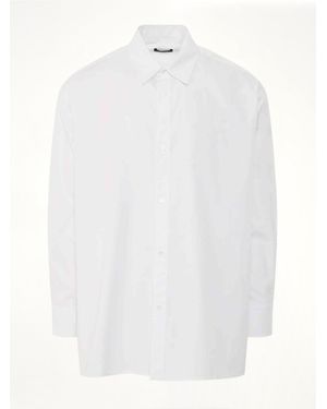 we11done 1506 Logo Print Cotton Shirt - White