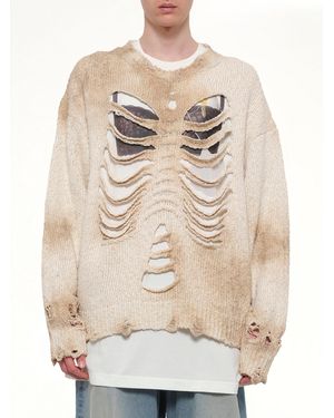 Doublet Rib & Spine Knit Pullover - Natural