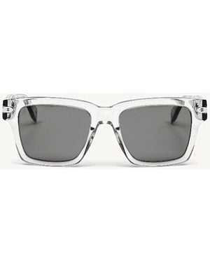 Hublot Square Acetate Sunglasses With Solid Smoke Lens - Grey