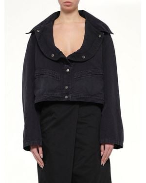 Maison Margiela Open Neck Workwear Jacket - Black