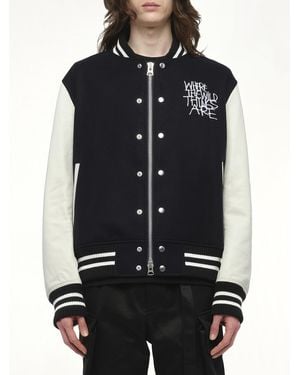 Sacai Where The Wild Things Are Blouson Bomber Jacket, 100% Cupro - Blue