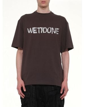 we11done Logo Painted T-Shirt - Black