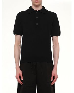 Entire studios Short Sleeve Knit Polo - Black