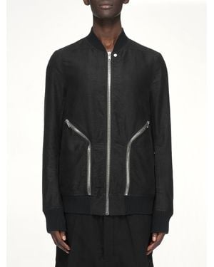 Rick Owens Moleskin Heizer Flight Jacket - Black