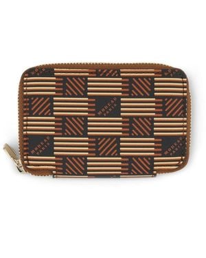 Moreau Mini Zip Wallet, 100% Calfskin - Brown