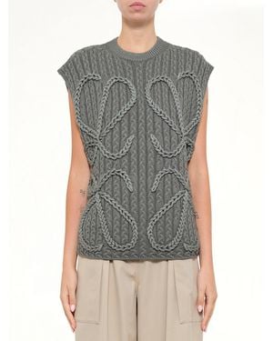 Loewe Anagram Knit Vest - Grey