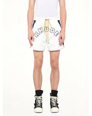 Rhude Logo Lightning Shorts - White