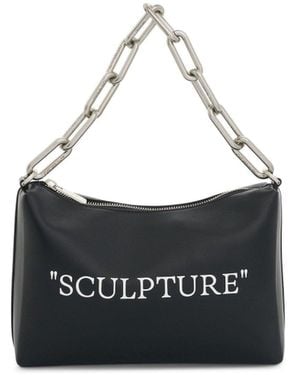 Off-White c/o Virgil Abloh Block Pouch Quote Bag/ 100% Calf Leather - White