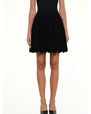 McQueen Embroidered Rose Mini Skirt - Black