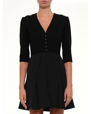 McQueen Godet Mini Dress - Black